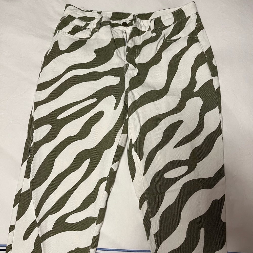 High Rise Pattern Jeans